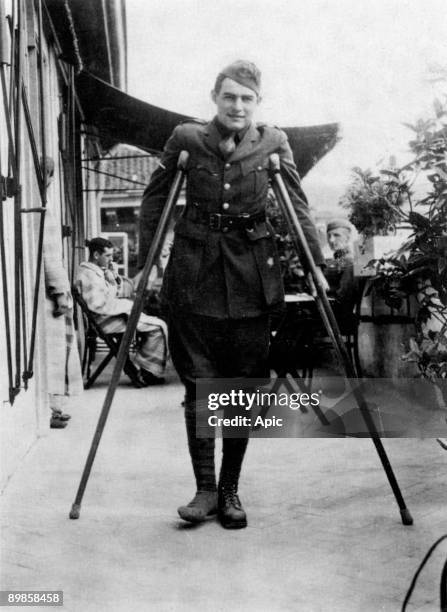 Ernest Hemingway american novelist here during his convalescence in Milan, Italy in 1918