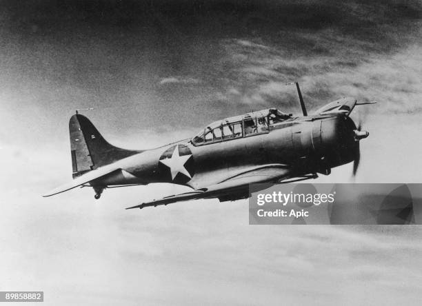 American aircraft Douglas Dauntless dive-bombers used during great Battle of Midway against japanese in the Pacific War