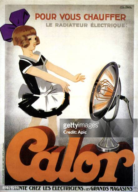 Advertisement by Georges Favre for Calor electric heater, 30's