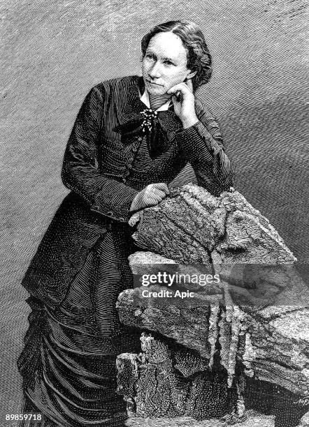 Louise Michel french anarchist and socialist activist, who took part in the Paris Commune here during deportation in New Caledonia in 1873-1880,...