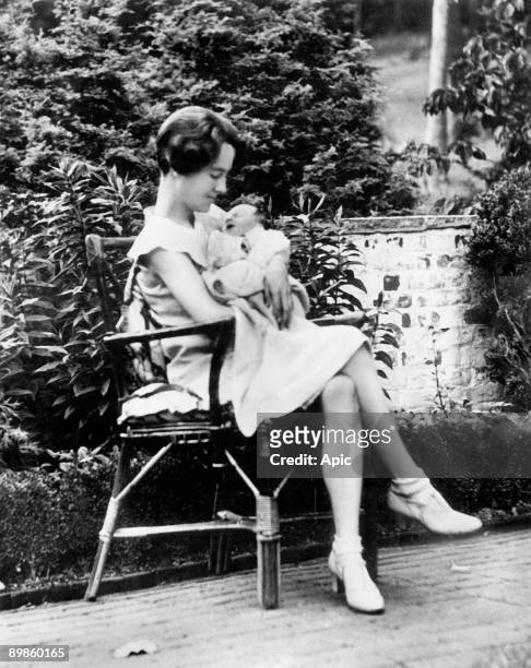 Ann Morrow Lindbergh, Charles Lindbergh's wife, here with her son Charles Jr after his birth, 1930