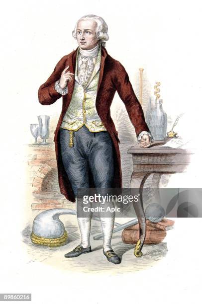 Antoine Laurent Lavoisier french scientist and politician, he was guillotined during the French Revolution, engraving