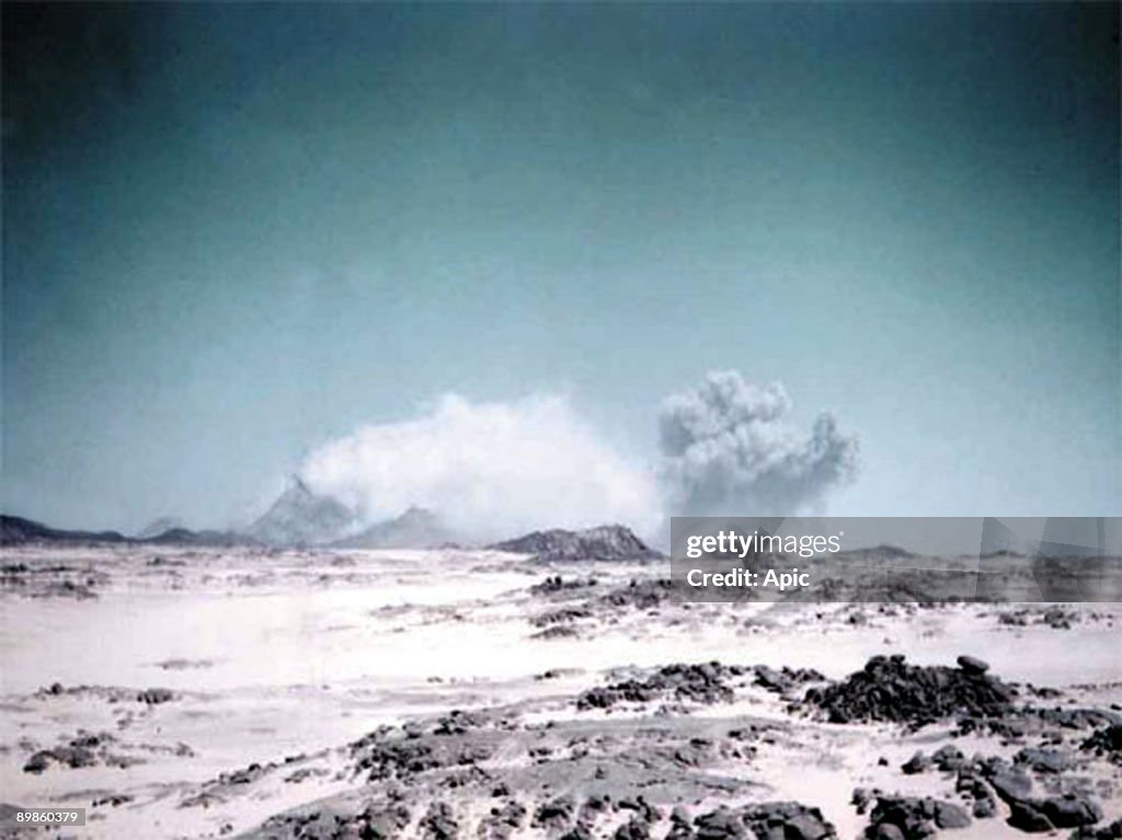Nuclear test may 01, 1962 in In Eker, Algeria : underground explosion during which the plug revealed to be faulty, defective and which irradiated many french soldiers