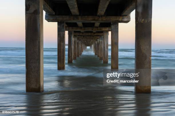 horace caldwell fishing pier, port aransas, texas, america, usa - corpus christi stock pictures, royalty-free photos & images