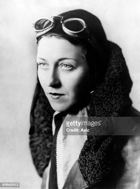 Portrait of British pilot Amy Johnson , c.1935.