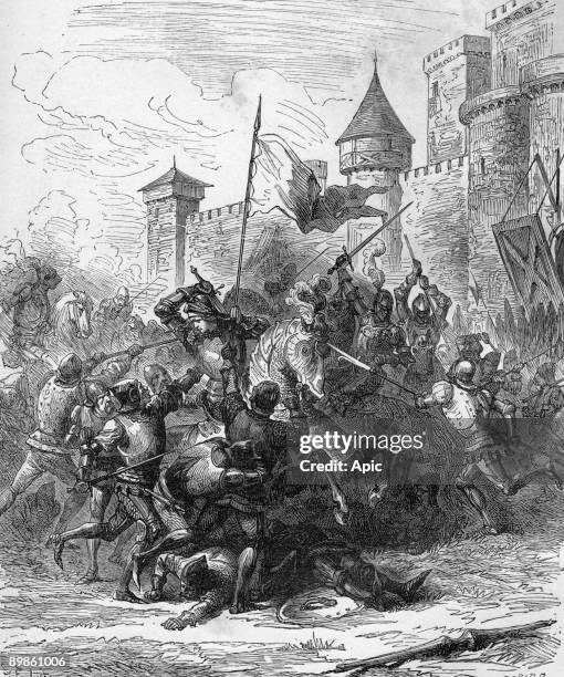 Joan of Arc in Paris ons eptember 1429, engraving