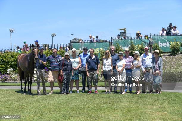 Connections of Star D'vega after winning the IGA Liquor Maiden Plate, at Geelong Racecourse on December 26, 2017 in Geelong, Australia.