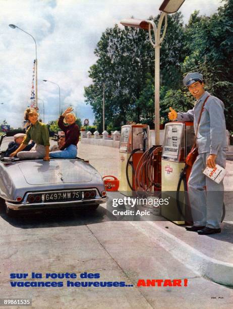 French advert for the french oil society Antar , published in 1960's