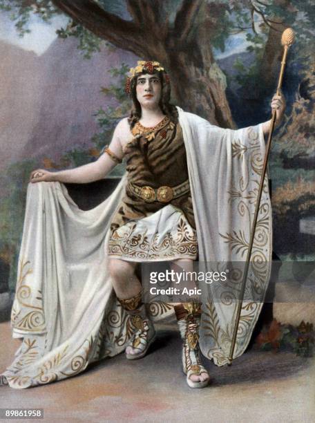 French tenor Lucien Muratore as Bacchus in opera "Bacchus", Paris, photo Nadar from french paper "Le Theatre" july 1909