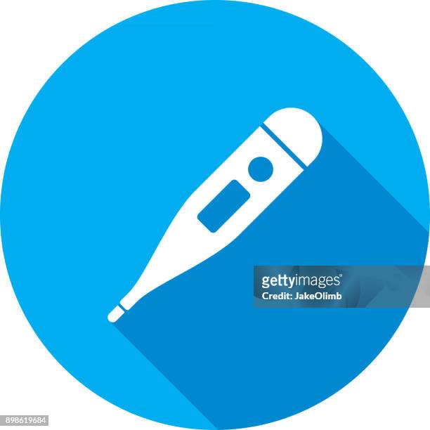 thermometer icon silhouette - fever stock illustrations