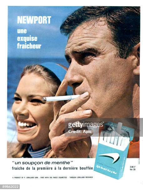 Advert for Newport menthol cigaret, published in french magazine, 70's