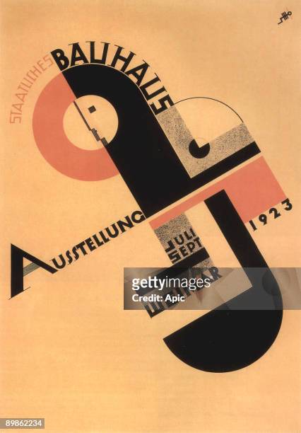 Poster of the exhibition of the Bauhaus in Weimar in 1923 by Joost Schmidt