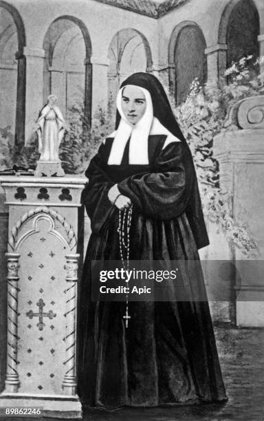 Bernadette Soubirous in Nevers postcard