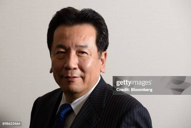 Yukio Edano, head of the Constitutional Democratic Party of Japan, poses for a photograph in Tokyo, Japan, on Monday, Dec. 25, 2017. Edano, the...