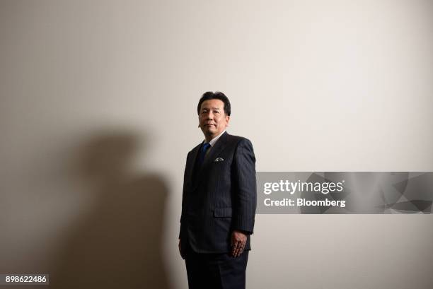 Yukio Edano, head of the Constitutional Democratic Party of Japan, poses for a photograph in Tokyo, Japan, on Monday, Dec. 25, 2017. Edano, the...