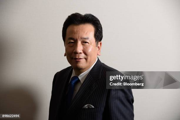 Yukio Edano, head of the Constitutional Democratic Party of Japan, poses for a photograph in Tokyo, Japan, on Monday, Dec. 25, 2017. Edano, the...