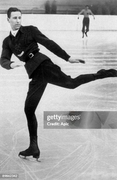 1936 Winter Olympics, photo of Canadian figure skater Montgomery Wilson 1936 Winter Olympics, photo of Canadian figure skater Montgomery Wilson