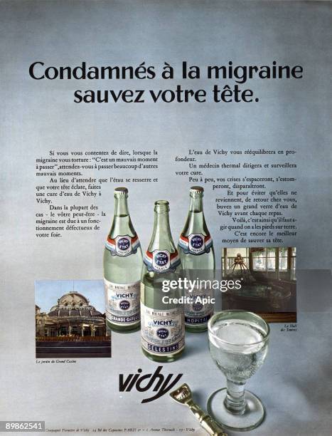 Advertising for vichy water in February 1970