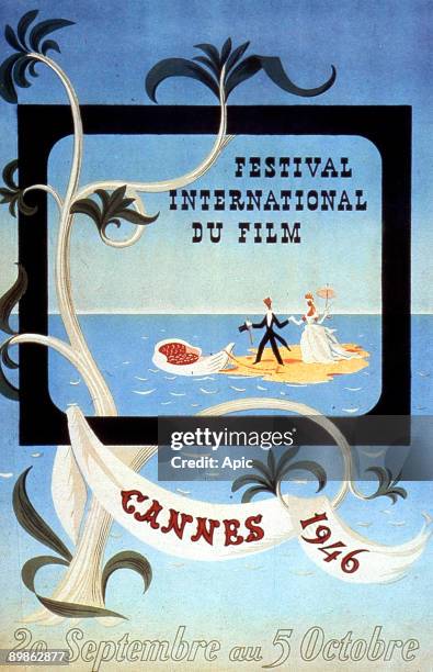 Poster by Leblanc for International Film Festival in Cannes in 1946