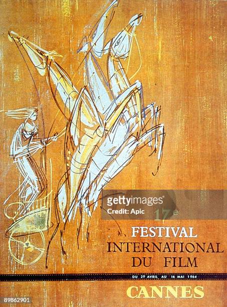 Poster by Jean-Claude Moreau for 17th International Film Festival in Cannes in 1964