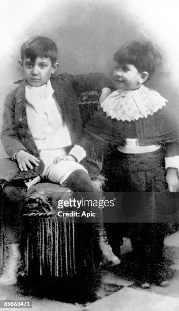 Pablo Picasso here at the age of 7 years old and his sister Lola in Malaga in 1888