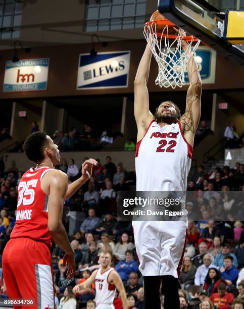 Hammons of the Sioux Falls Skyforce slams home two points against the Memphis Hustle during an NBA G-League game on December 25, 2017 at the Sanford...