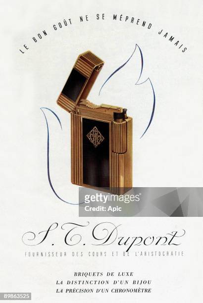 Ads for luxury Dupont lighter in 1950