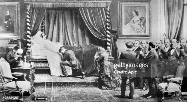 French emperor Napoleon III in Chislehurst in England on his death-bed