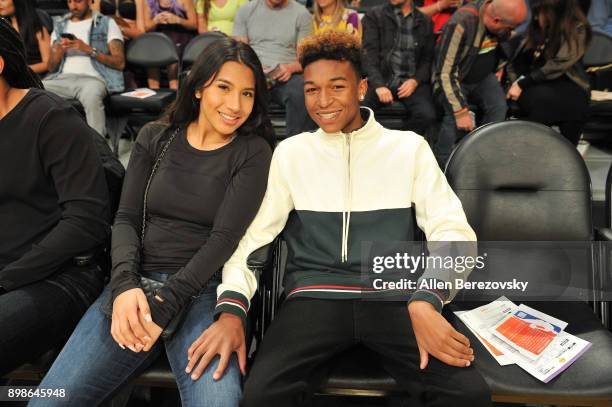 Koraun Mayweather attends a basketball game between the Los Angeles Lakers and the Minnesota Timberwolves at Staples Center on December 25, 2017 in...