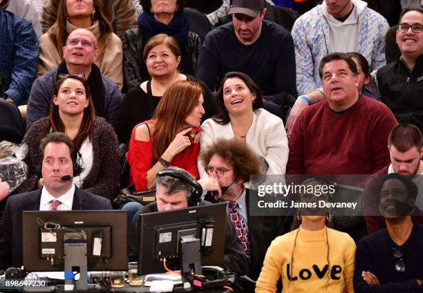 Ciara Schirripa, Laura Schirripa, Bria Schirripa and Steve Schirripa attend the New York Knicks Vs Philadelphia 76ers game at Madison Square Garden...