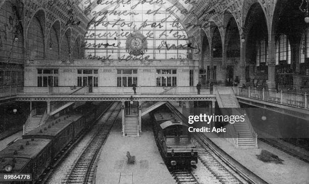 Interior of Orsay station in Paris , postcard, c. 1904