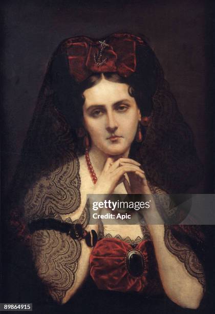 Italian Virgiana Oldoini , countess of Castiglione , she was the spy and mistress of french emperor NapoleonIII, here portrait called La Dogaresse,...