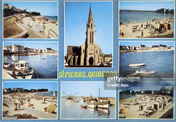 Saint Pierre, Quiberon : different views, postcard, c. 1981