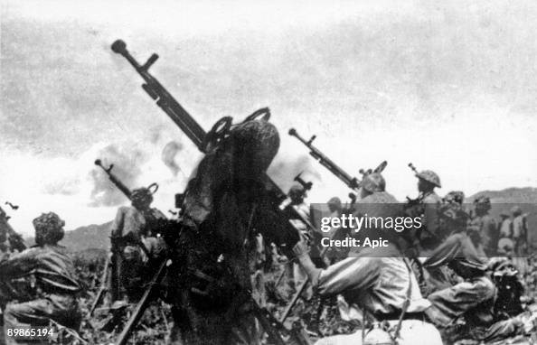 battle position of antiaircraft 12, 7mm of Battalion 387, division ...