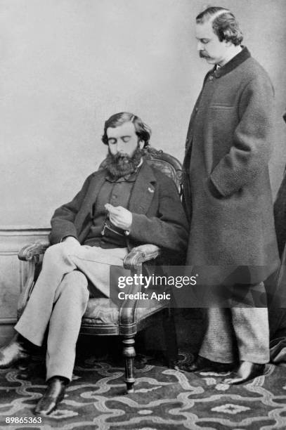 Henri Meilhac french playwright and Ludovic Halevy french playwright librettist and novelist member of french Academy academicien, photo by Lege et...