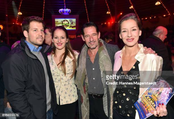 Lisa Seitz , Max Tidof, daughter Luzie Seitz and her boyfriend Stefan during Circus Krone Celebrates Premiere Of 'In Memoriam' at Circus Krone on...