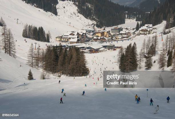 skiing area in the alps, zauchensee/flachauwinkl ski resort, austria - alphorn stock-fotos und bilder