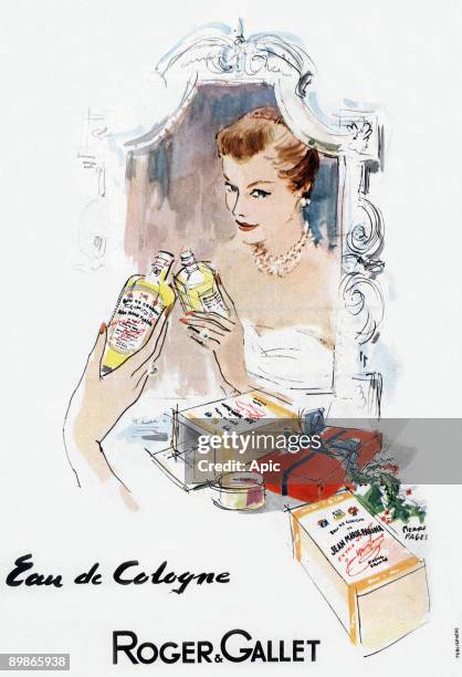 French advertisement by Pierre Pages for Roger et Gallet eau de Cologne 1953