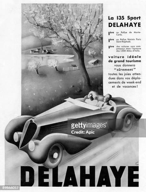 Advertising for the 135 sports car in April 1937 Delahaye