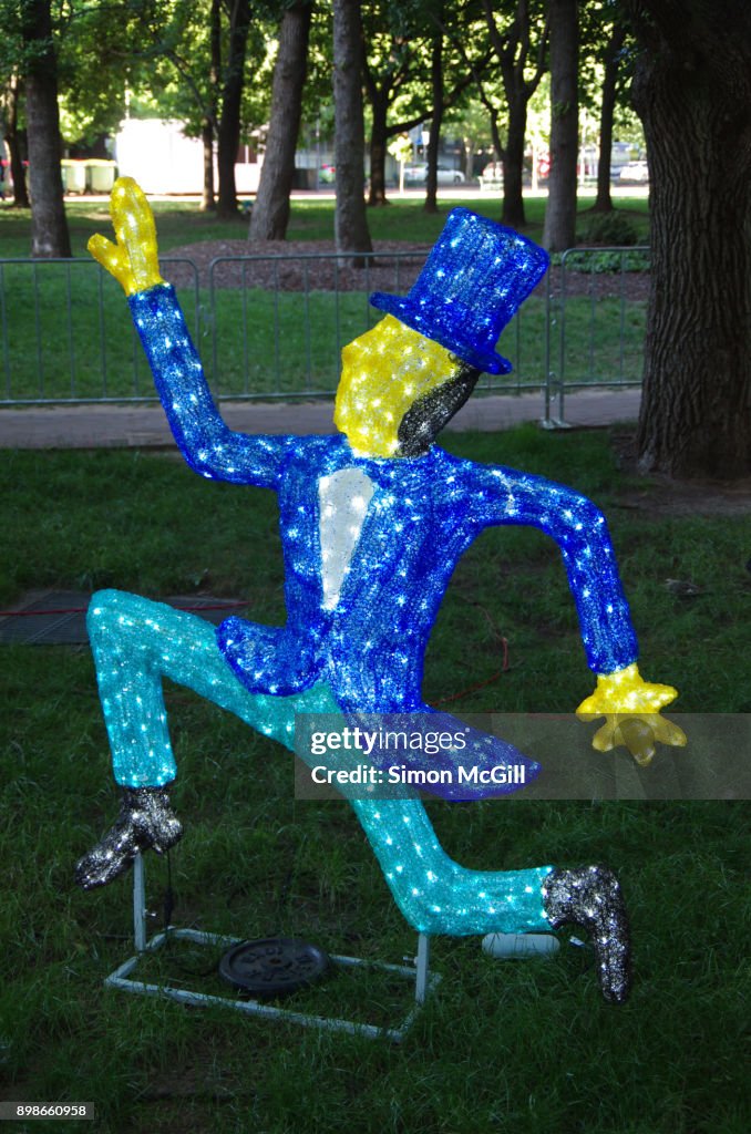 A statue of a Lord a-Leaping at Christmas in Glebe Park, Glebe Park, Canberra City, Australian Capital Territory, Australia