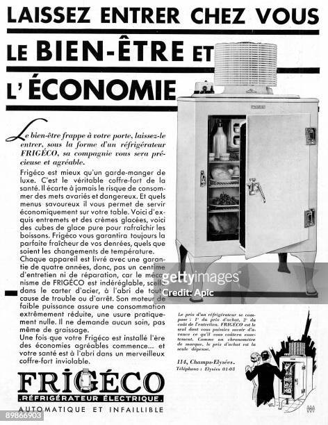French advertisement for Frigeco fridges, december 1932