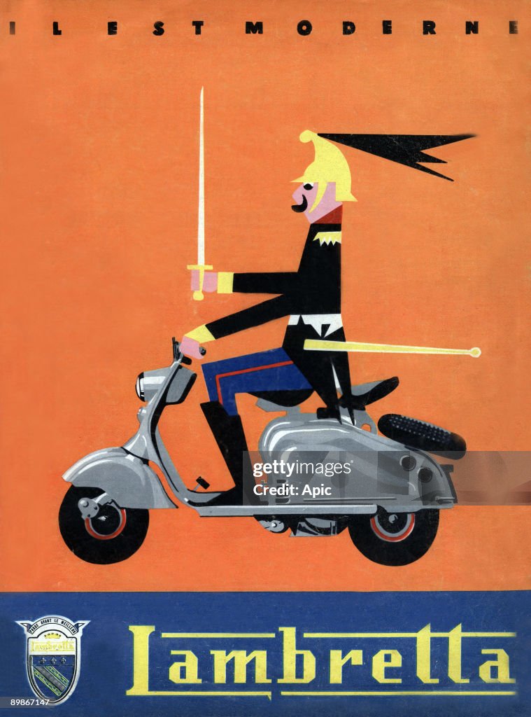 Advertisement for Lambretta scooter c. 1955