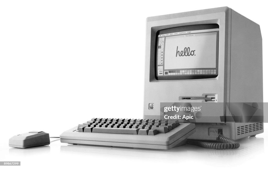 1st Apple Macintosh (Mac) 128K computer, released january 24, 1984 by Steve Jobs