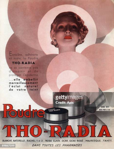 French advertisement for Tho Radia powder for make up, 1938