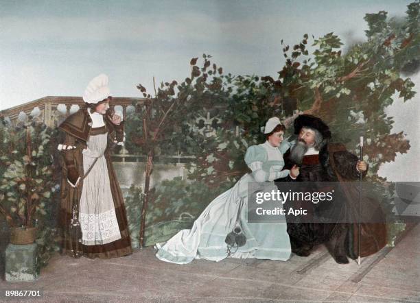 Miss GRANJEAN in the role of Miss Magdalene Breval in the role of Eva and M Gresse in the role of pogner in the theater piece for singers al maitres...
