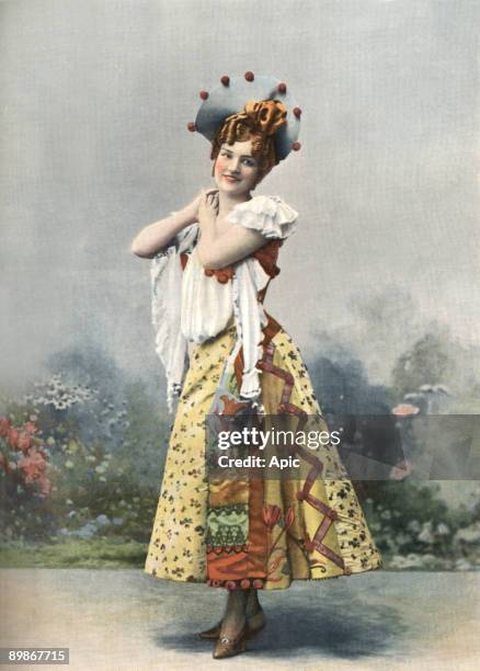 Newspaper coverage of the theater in July 1898 Number 7 in A Favier Miss illustration in the role of the Michelin Cesarini plays marechal Chaudron...