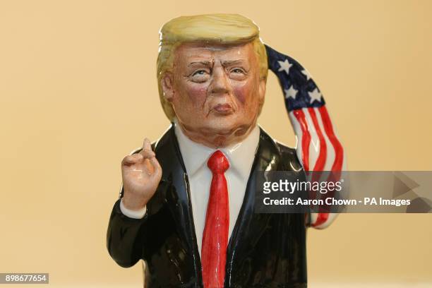Bairstow Manor Pottery firm in Stoke-on-Trent unveils a prototype of a Donald Trump Toby jug.
