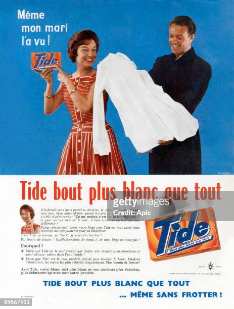 French advertisement for Tide washing powder, 1958