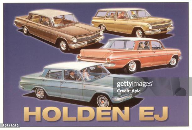 Advertisement for Holden EJ australian cars, postcard, 1961-1963