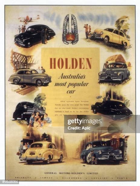 Advertisement for Holden australian cars, c. 1950, postcard